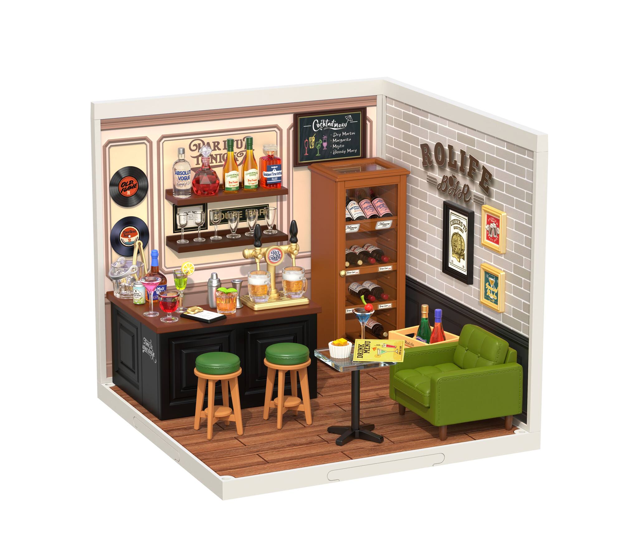 Rolife® Super Creator Leisurely Cheers Bar DIY Miniature Kit